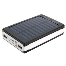 Power Bank Solar УМБ 9000 mAh с солнечной панелью и лампой Черная (9000 B)