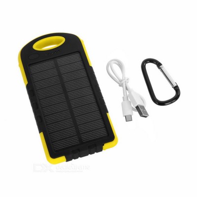 Пыле-влагозащищенный аккумулятор с солнечной батареей Solar Power Bank 5000mAh