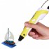 3D ручка для Детей с LCD дисплеем 3D Pen 2 GEN с Эко Пластиком PLA (9 метров ) Набор для творчества Желтая (3D P Yellow)