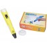 3D ручка для Детей с LCD дисплеем 3D Pen3 GEN с Эко Пластиком PLA (9 метров ) и Трафаретами Набор для творчества Желтая (3D PT Yellow)