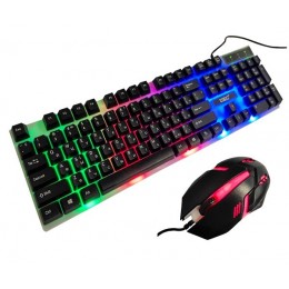 Проводная клавиатура c RGB подсветкой и мышкой UKC 5559 (5559-3)