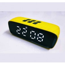 Портативная Bluetooth стерео колонка часы будильник WSTER WSA-858 BT Жёлтая (858)