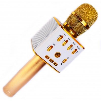 Беспроводной стерео караоке микрофон для караоке портативная колонка WSTER L16 Золотой (16 Gold)