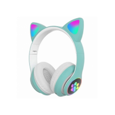 Оригинальные беспроводные Bluetooth стерео наушники с кошачьими LED ушками Fingertime Cat VZV-23 M BT  Бирюзовые Turquoise (23 Turquoise)