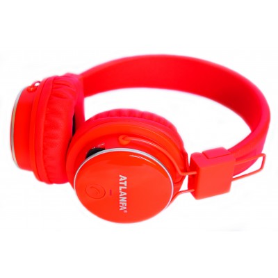 Наушники беcпроводные Atlanfa AT - 7611 с Bluetooth, MP3 и FM Красные (7611 Red)