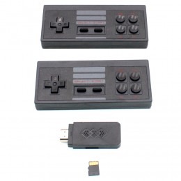 Беспроводная TV игровая приставка HDMI с двумя беспроводными геймпадами 2.4G Dendy, Sega, Nintend, Game Boy с поддержкой загрузки игр самостоятельно