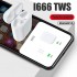 Беспроводные стерео наушники TWS i666 сенсорные с умным боксом Беспроводная зарядка Белые (i666)