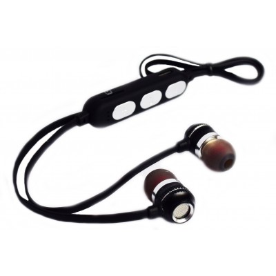 Вакуумные беспроводные Вluetooth наушники стерео гарнитура HBQ SQ-BT-770 с MP3 плеером магнитные Черные (770 Black)